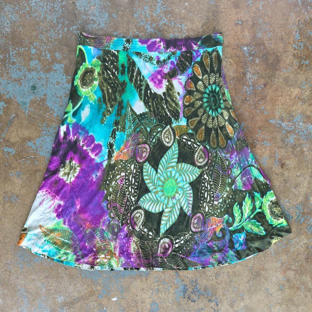 Etro Milano Vintage Y2K Floral Skirt Size S 42 Made in Italy Mod Print Italian
